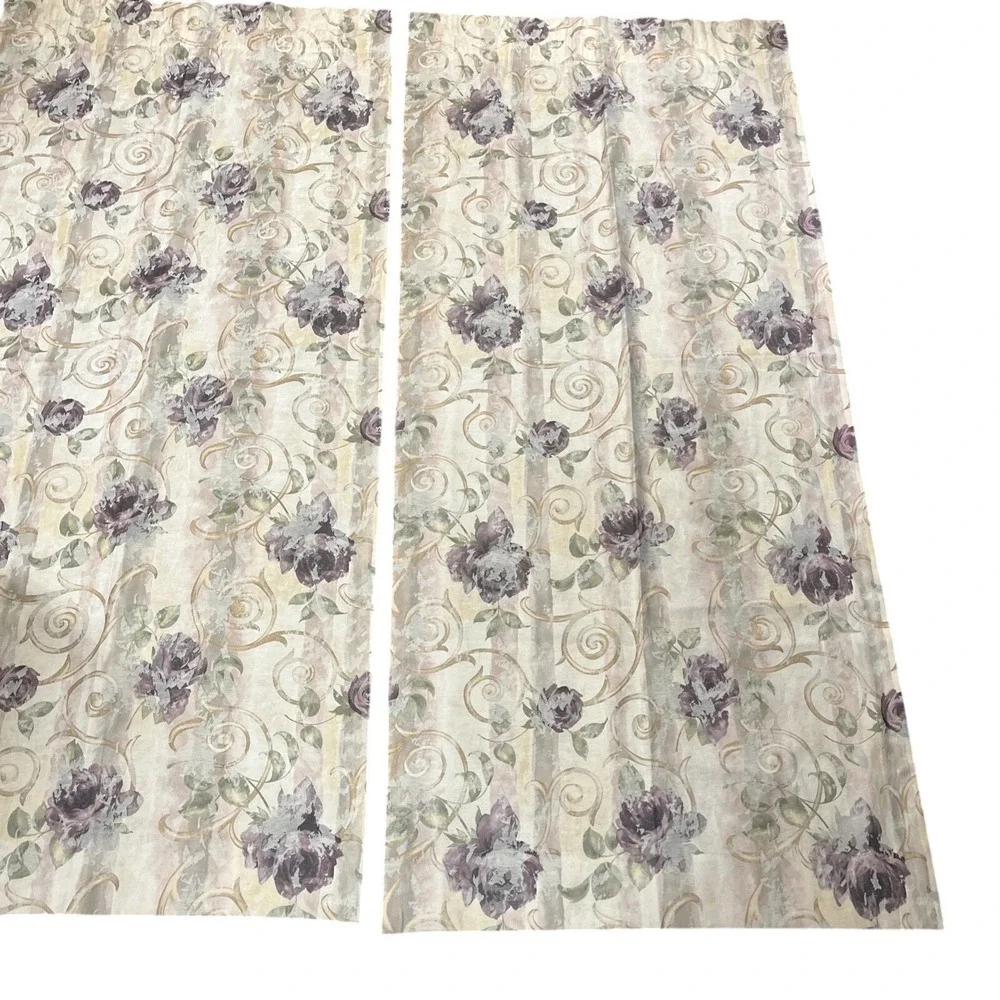 Croscill Drape Set Chambord Cassie Purple Amethyst Curtain Lined &‎ Weighted